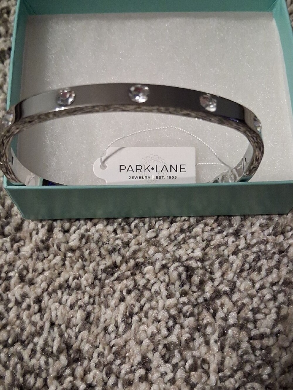Park Lane Silver-tone Crystal Station Bangle - Picture 3 of 3